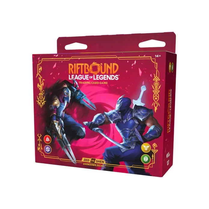 League of Legends Riftbound: Vendetta Showdown Decks Zed vs Shen ENG