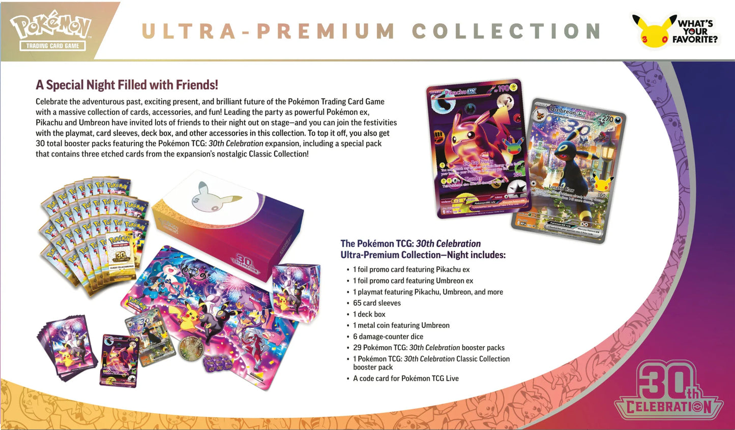 Pokémon 30th Celebration Ultra Premium Collection Night